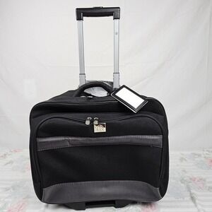 Protege Black Rolling Travel Laptop Briefcase Wheeled Luggage‎ Carry On Bag